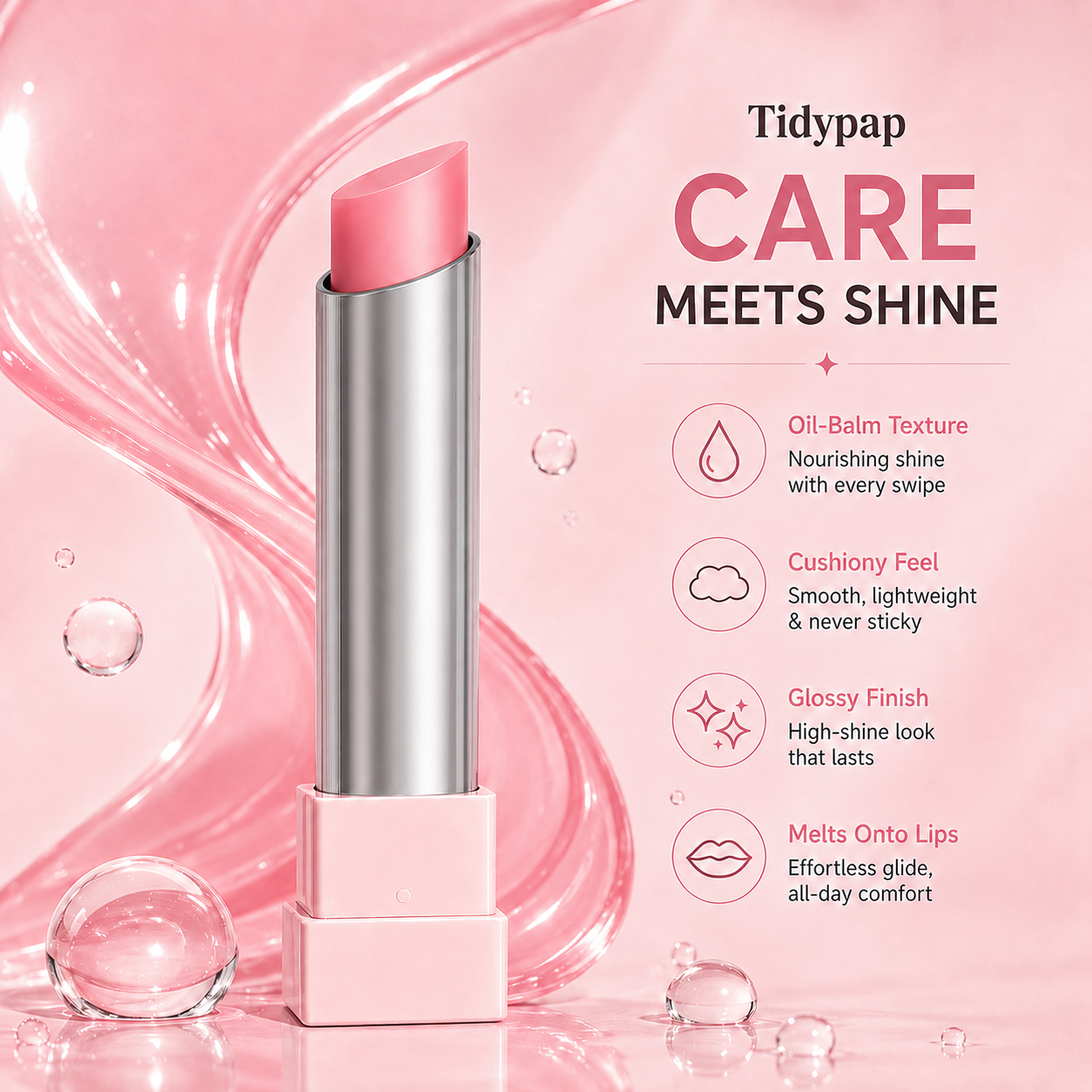 🔥Last Day Buy 1 Get 1 Free|Tidypap GLOW VEIL LIP SHEEN OIL BALM